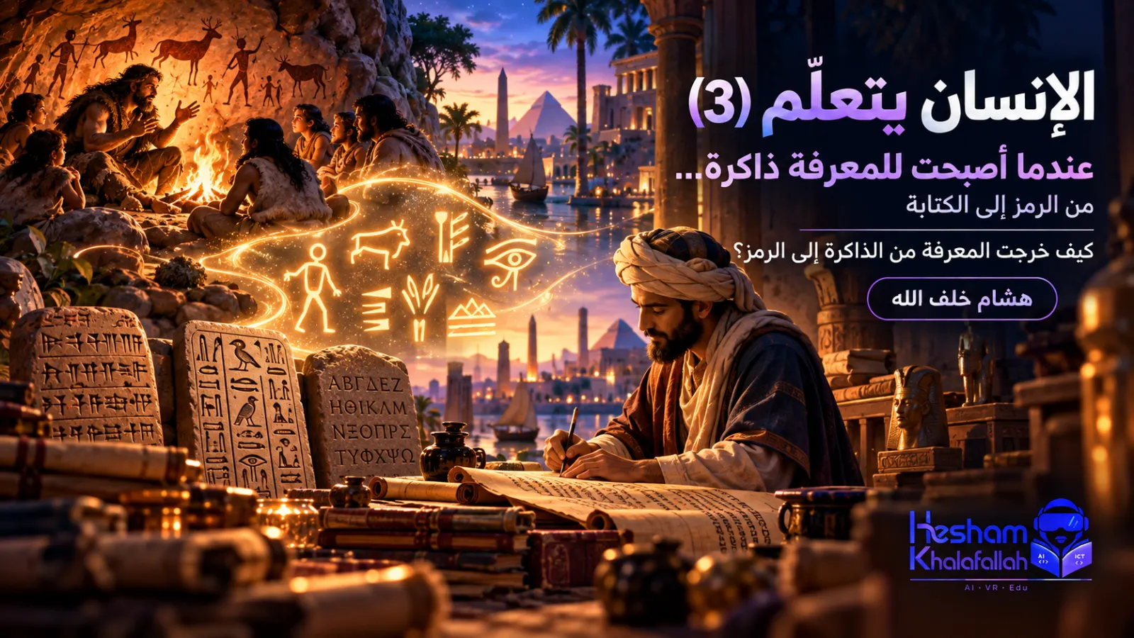 انتقال المعرفة من الحكاية والذاكرة إلى الرموز والكتابة – هشام خلف الله