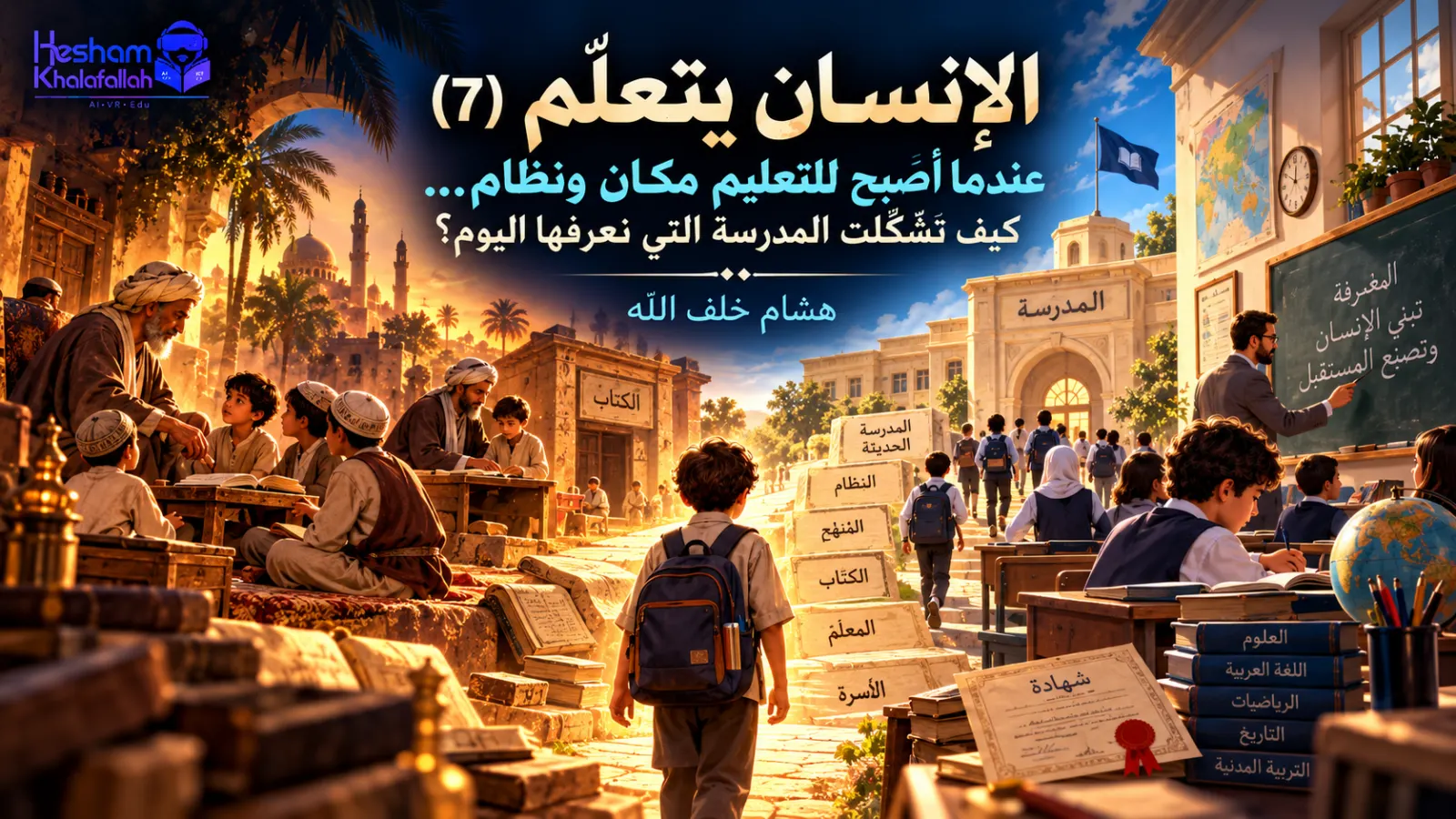 تطور منظومة التعليم من الأسرة والمعلم والكتاب إلى المدرسة الحديثة والمنهج والتقييم والشهادة – هشام خلف الله