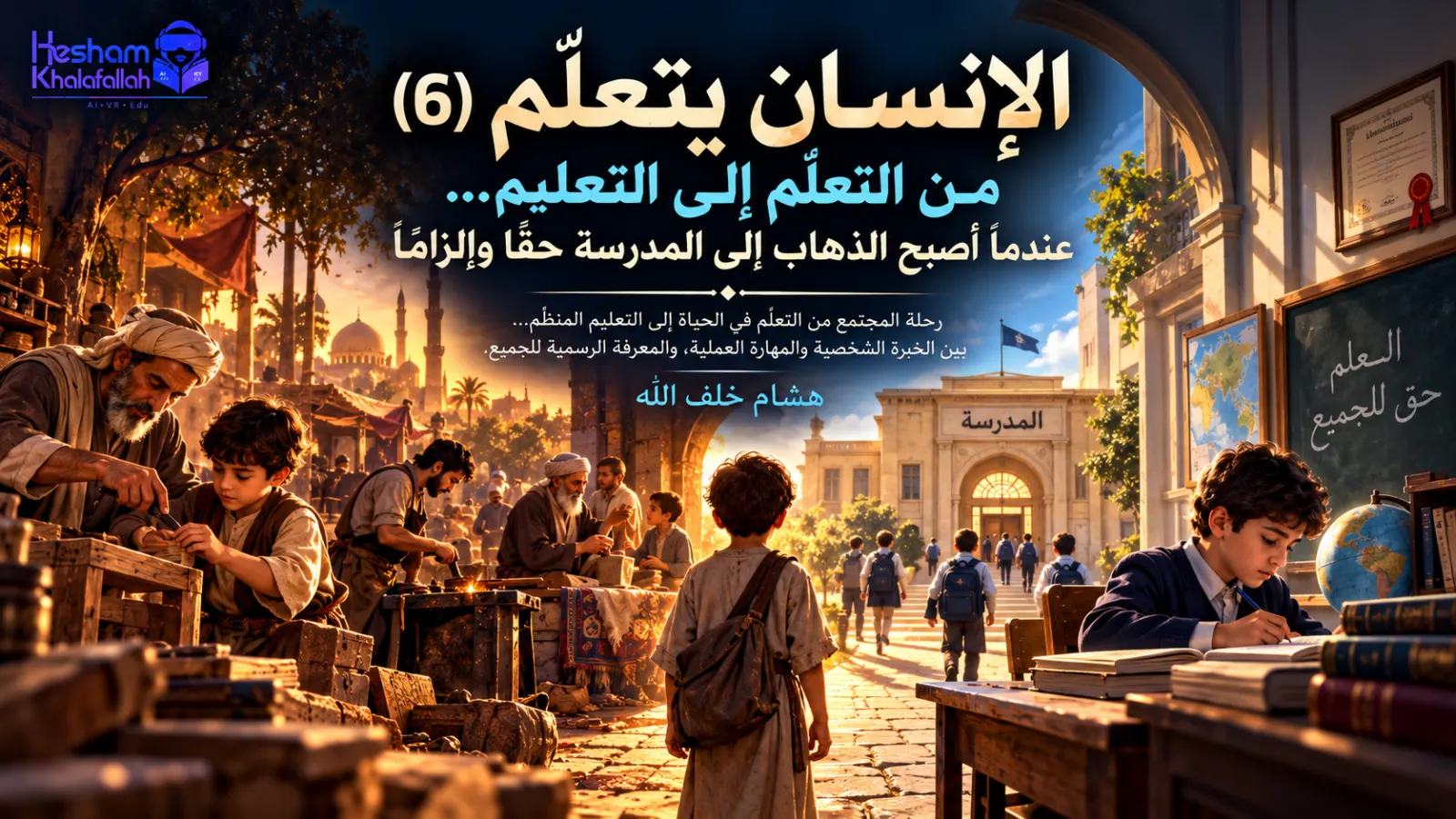 انتقال الإنسان من التعلّم في الحياة والحرفة إلى التعليم النظامي والمدرسة الإلزامية – هشام خلف الله
