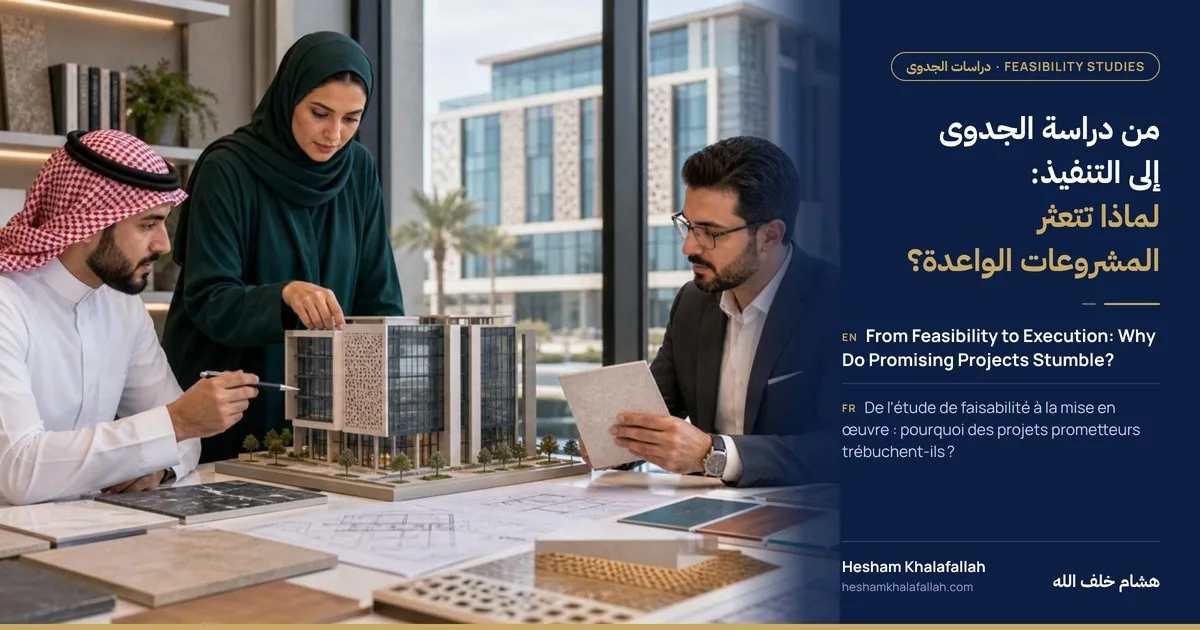 مستثمرون ومستشار يراجعون مجسمًا لمشروع وخطة تنفيذه